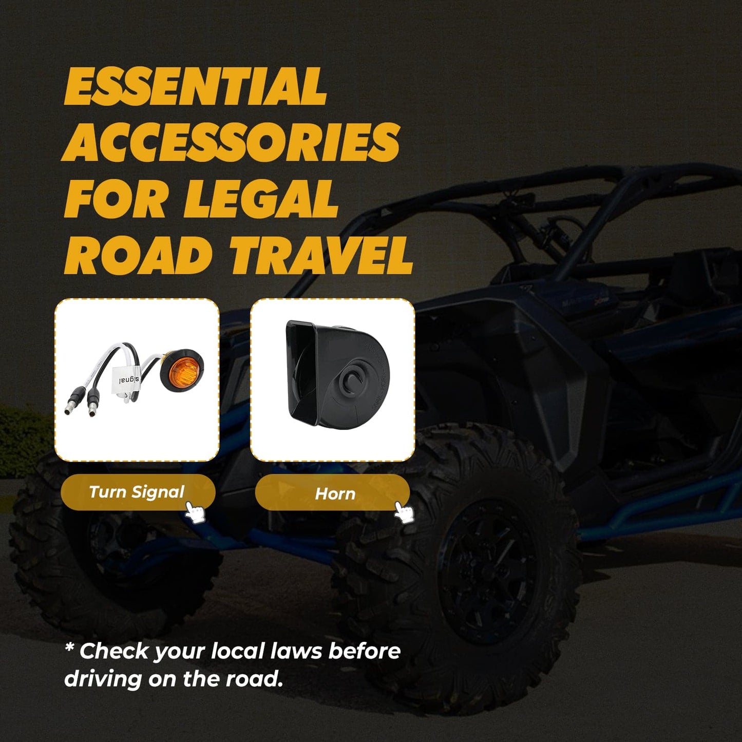Kemimoto Universal Turn Signal Kit for UTV/ATV
