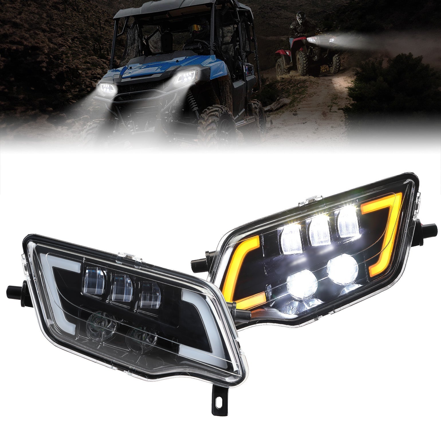 Kemimoto LED Headlight with Turn Signal for Pioneer 1000