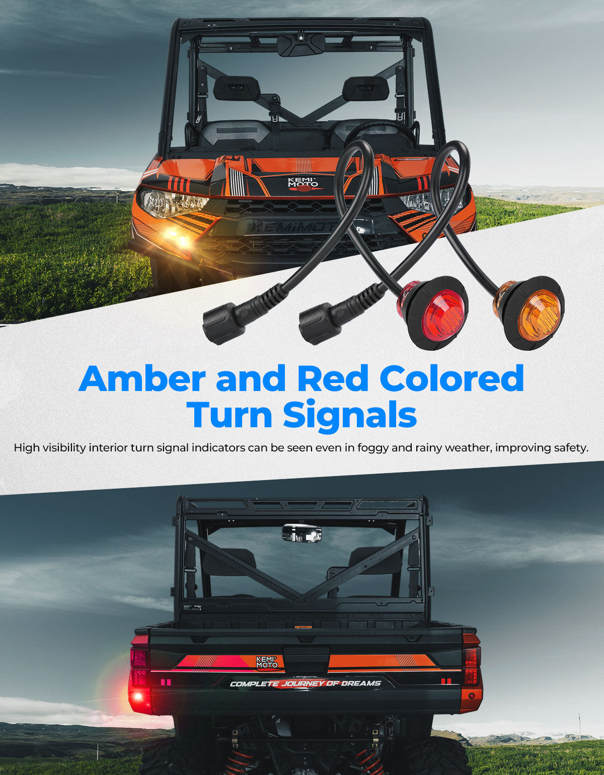 Kemimoto UTV Plug & Play Turn Signal Kit for Can-Am