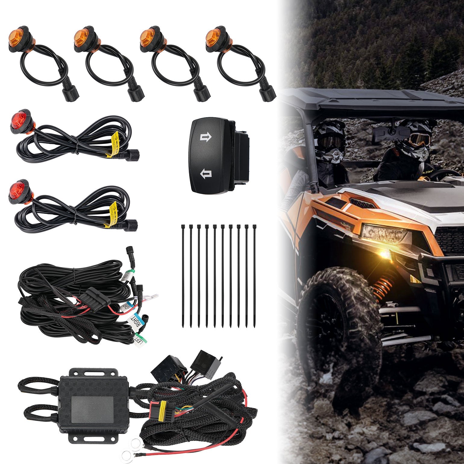 Kemimoto UTV Plug & Play Turn Signal Kit for Can-Am