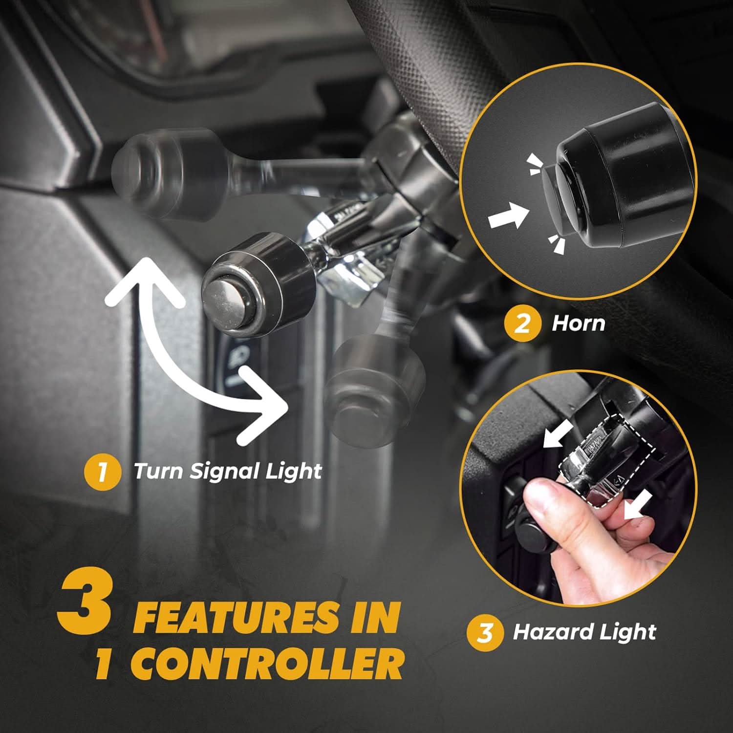Kemimoto UTV Turn Signal Kit With Horn Universal