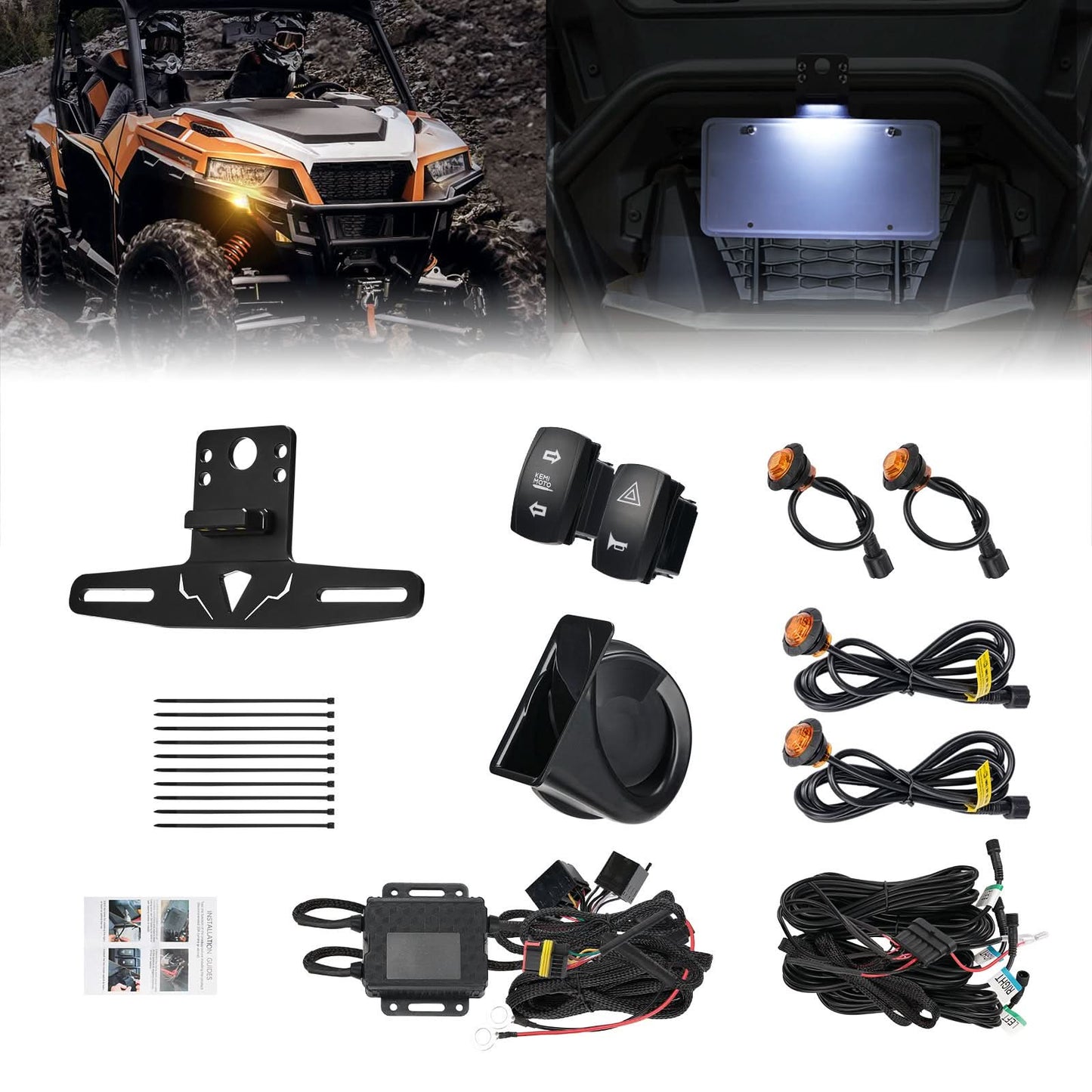 Kemimoto UTV Turn Signal Kit with Horn and Light