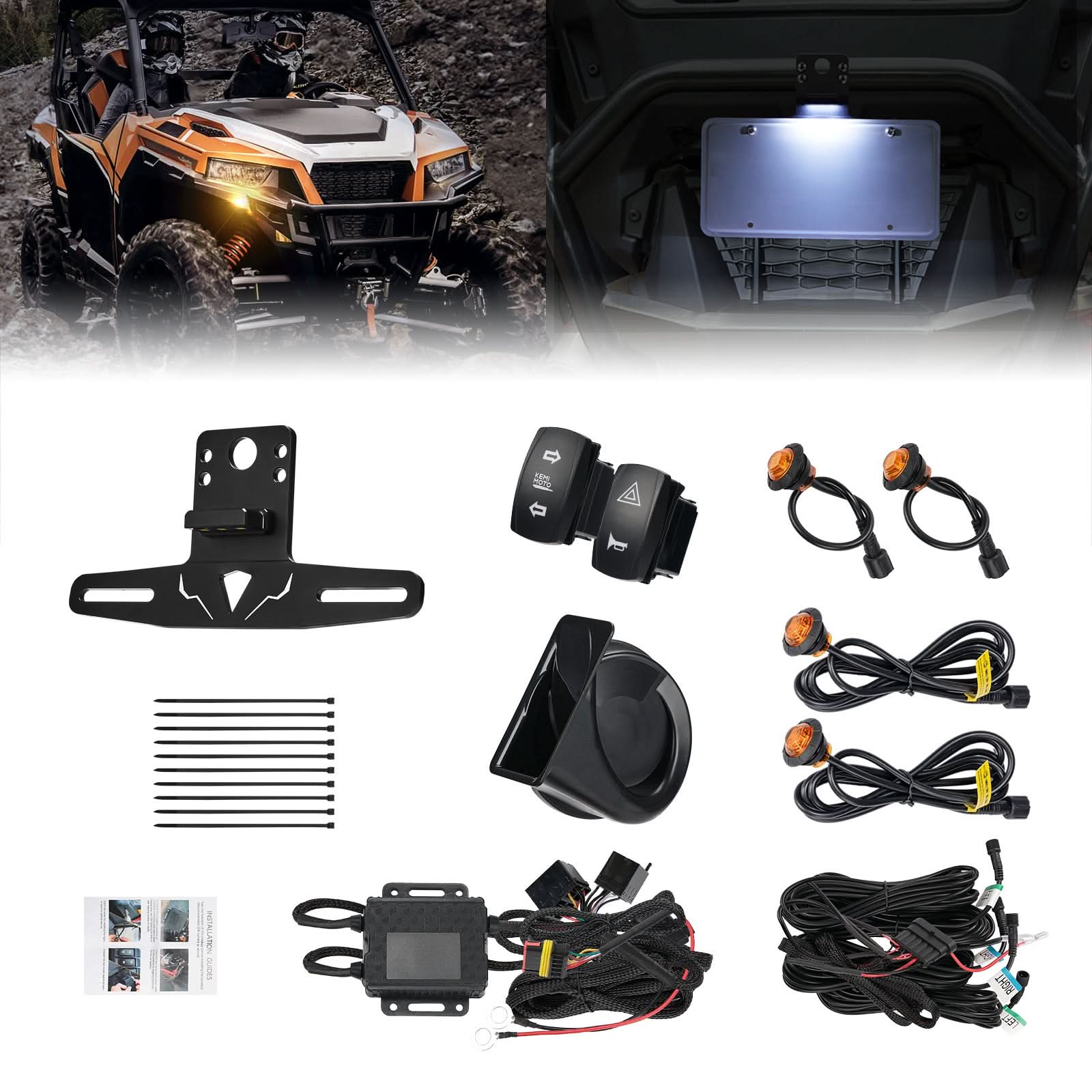 Kemimoto UTV Turn Signal Kit with Horn and Light