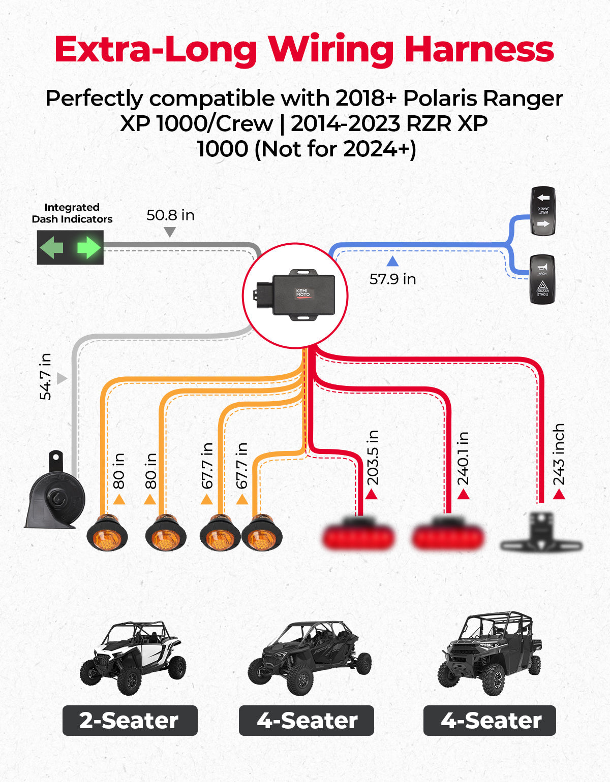 Kemimoto Turn Signal Kit for Ranger & RZR XP 1000