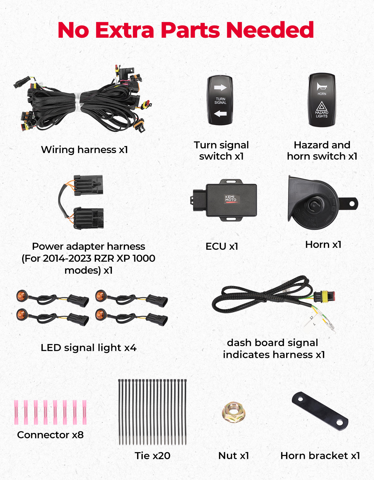 Kemimoto Turn Signal Kit for Ranger & RZR XP 1000