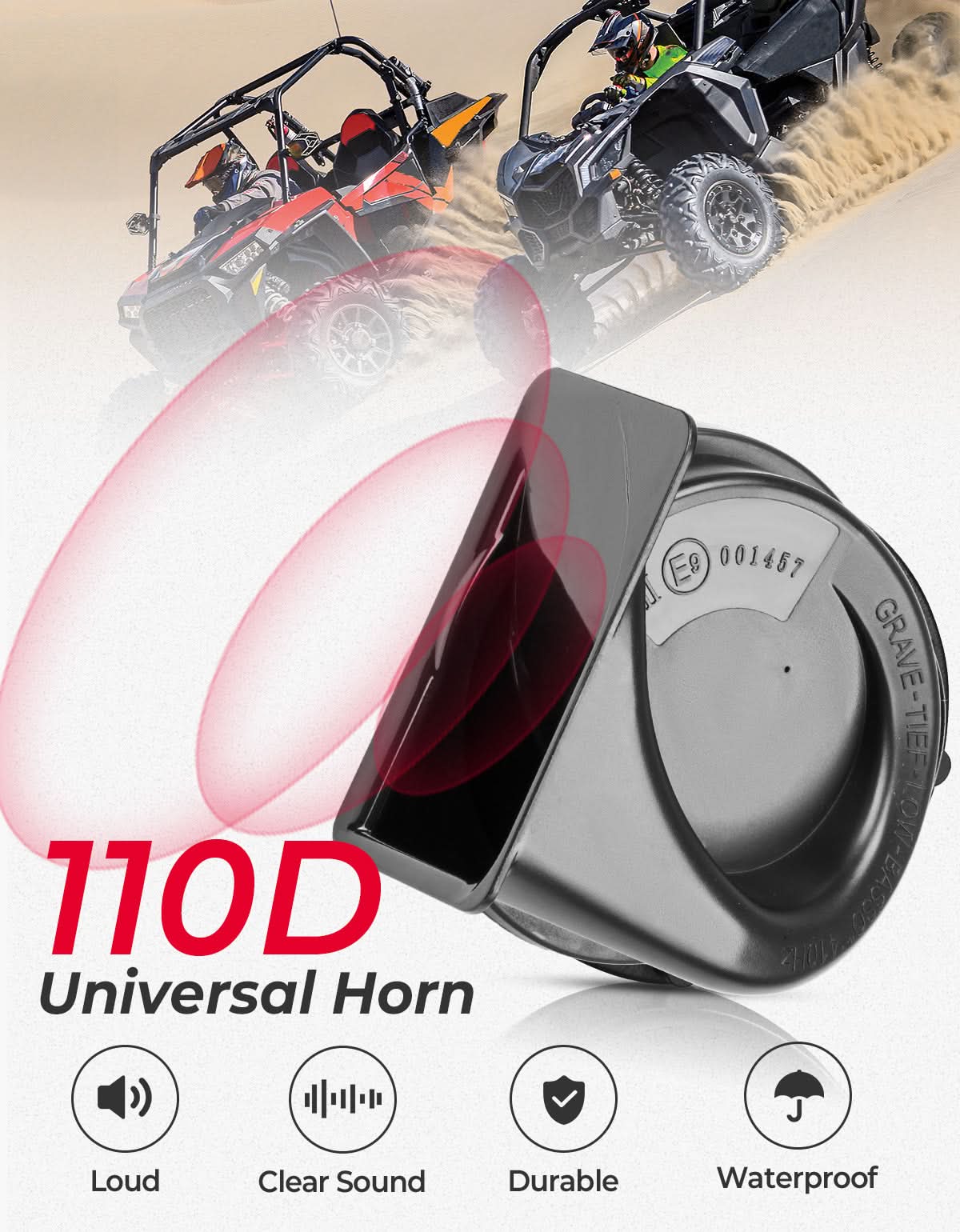 Kemimoto Universal Turn Signal Lever with 110dB Horn DC10-48V 10A