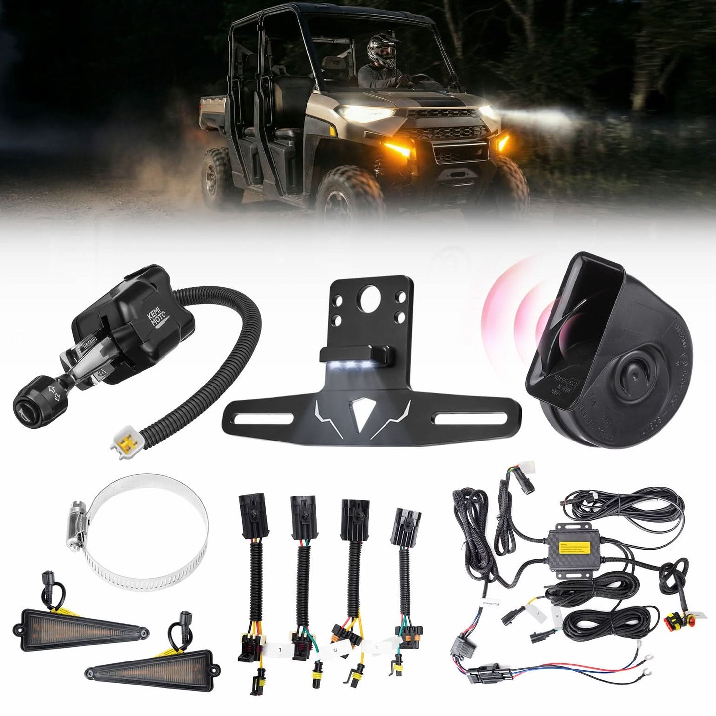 Kemimoto Universal Turn Signal Kit with Dash Indicator Sync Taillight