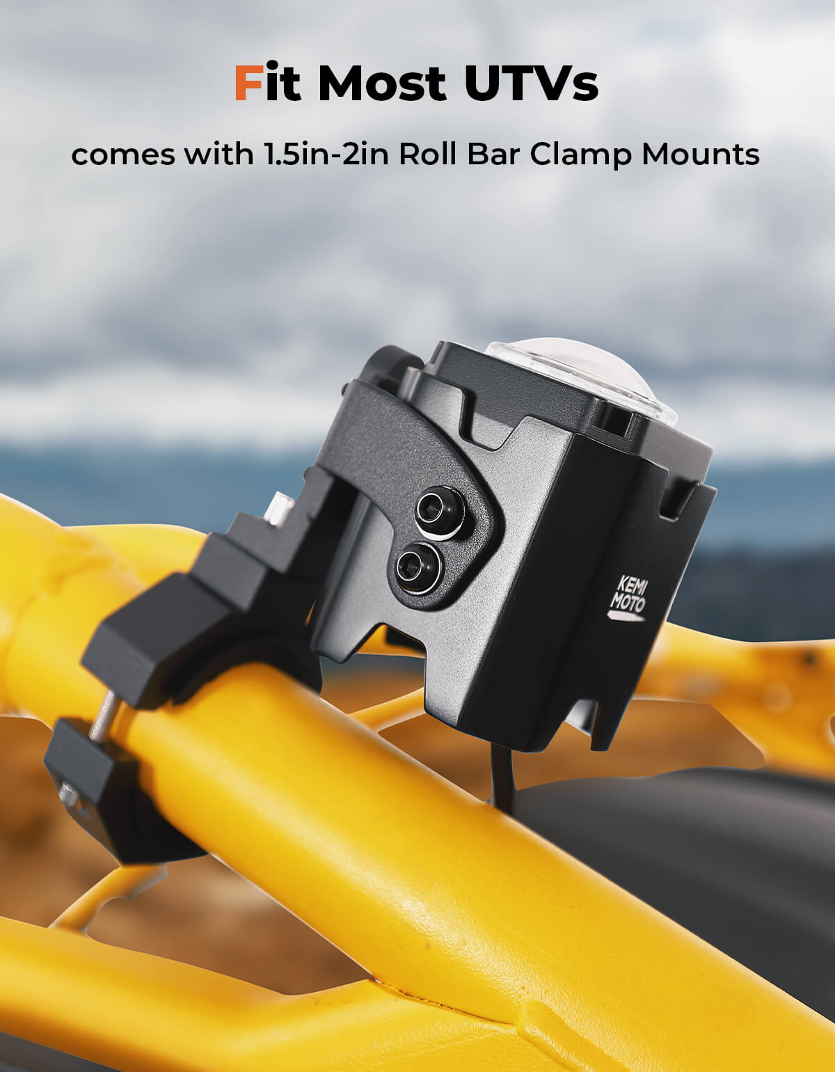 Kemimoto Spot Beam Whip Lights with 1.5"-2" Tube Clamp Kit