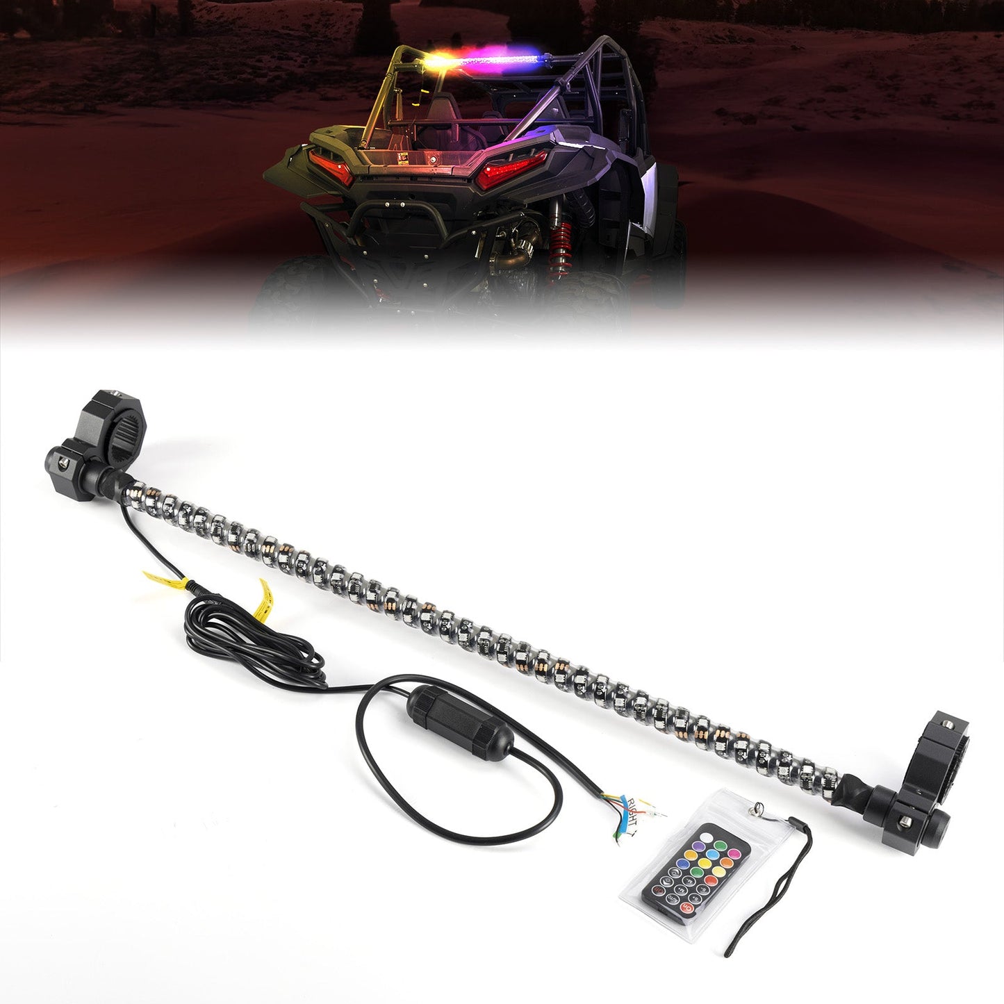 30" LED Chase Light Bar fit 1.5” Roll Cage for Polaris RZR, Can‑Am Maverick X3