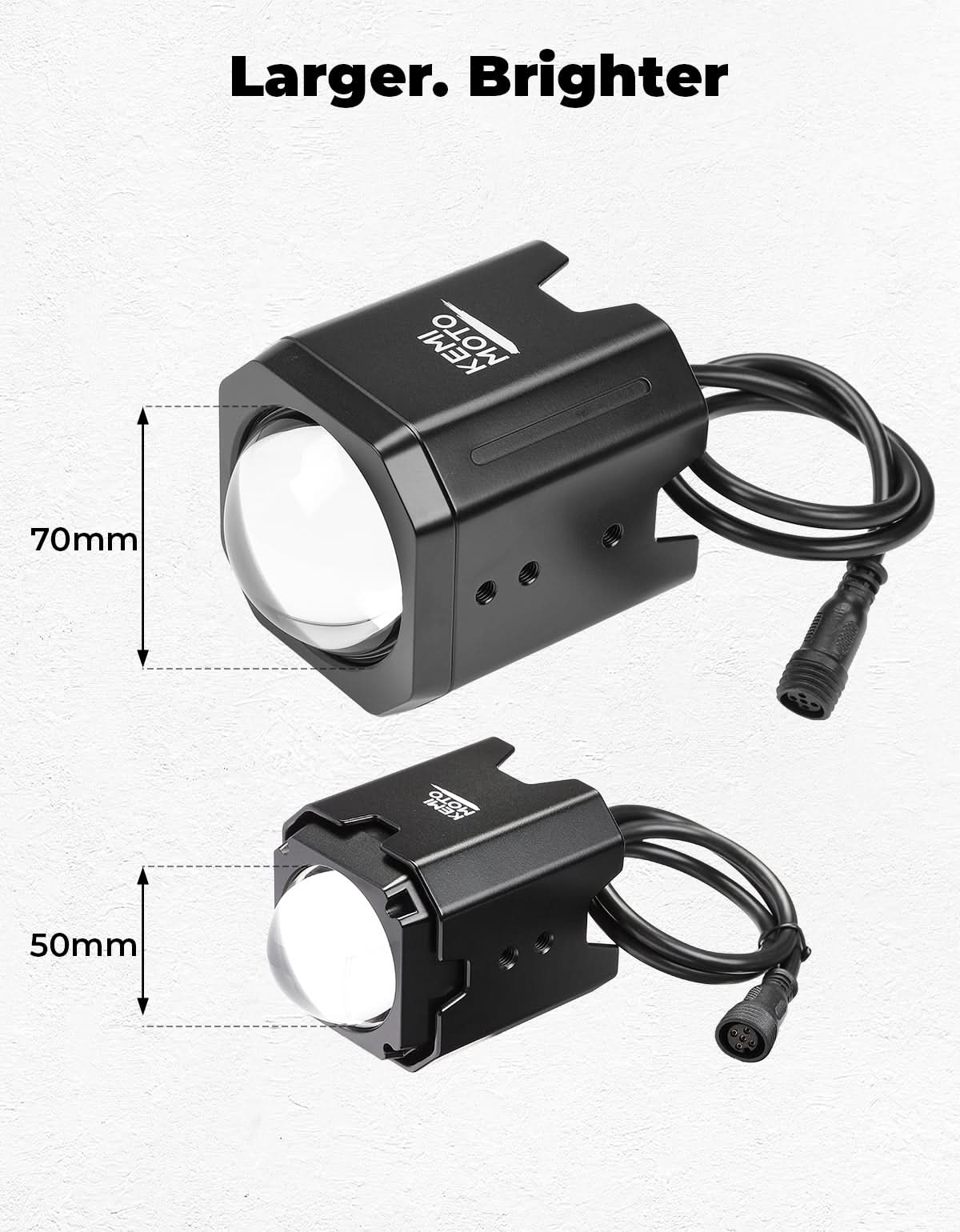 70mm Whipless LED Whip Lights w/ 1.5''-2'' Roll Bar Mounts for Can‑Am Polaris CFMOTO