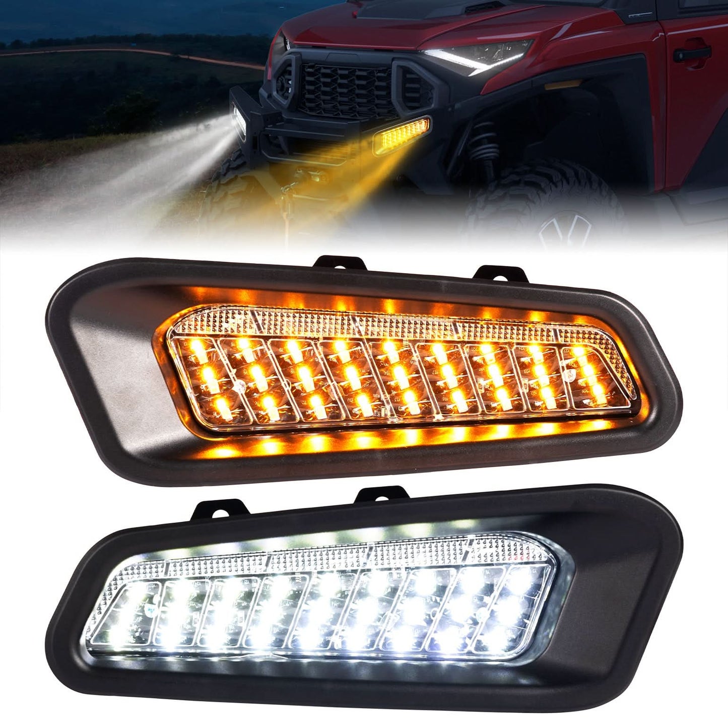 Kemimoto LED Bumper Lights Waterproof for Polaris Ranger XD 2024-2025