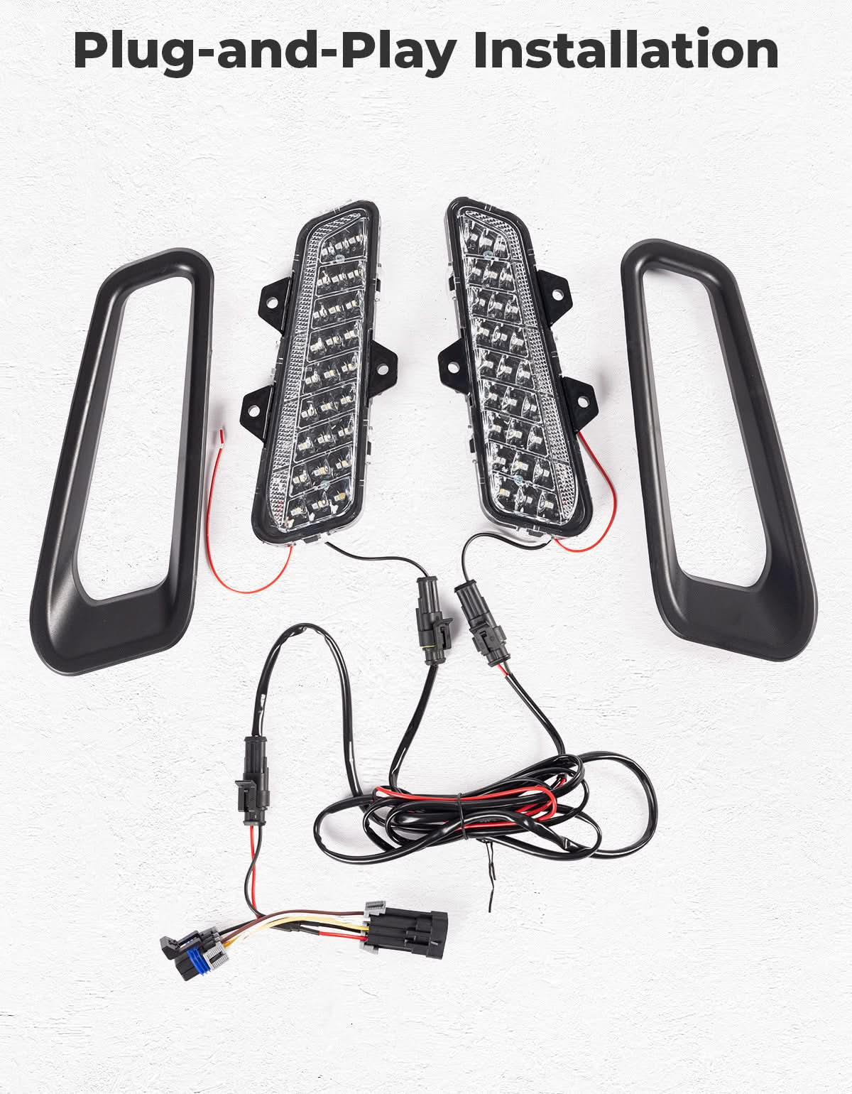 Kemimoto LED Bumper Lights Waterproof for Polaris Ranger XD 2024-2025