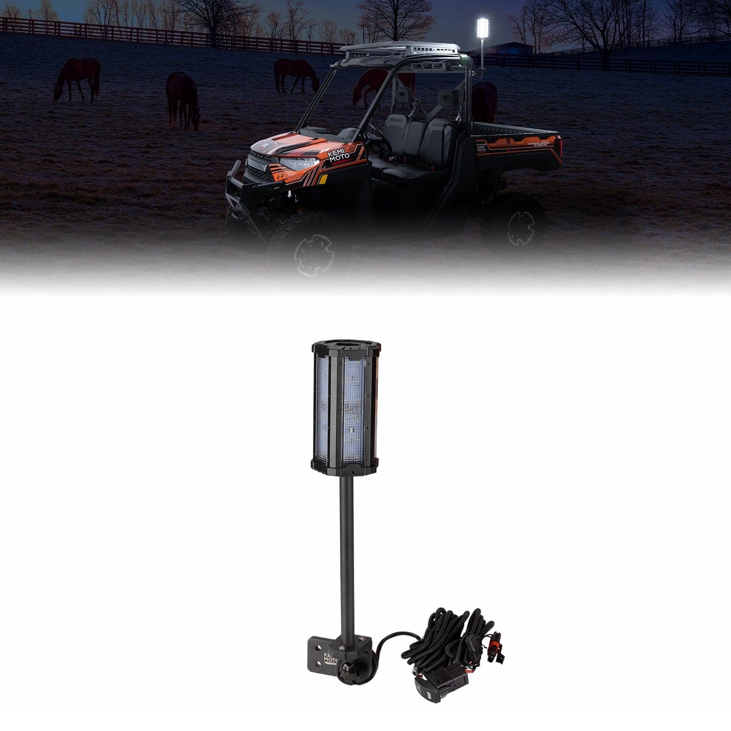 Kemimoto Upgraded Beacon Light 33W 12V IP65 for Polaris