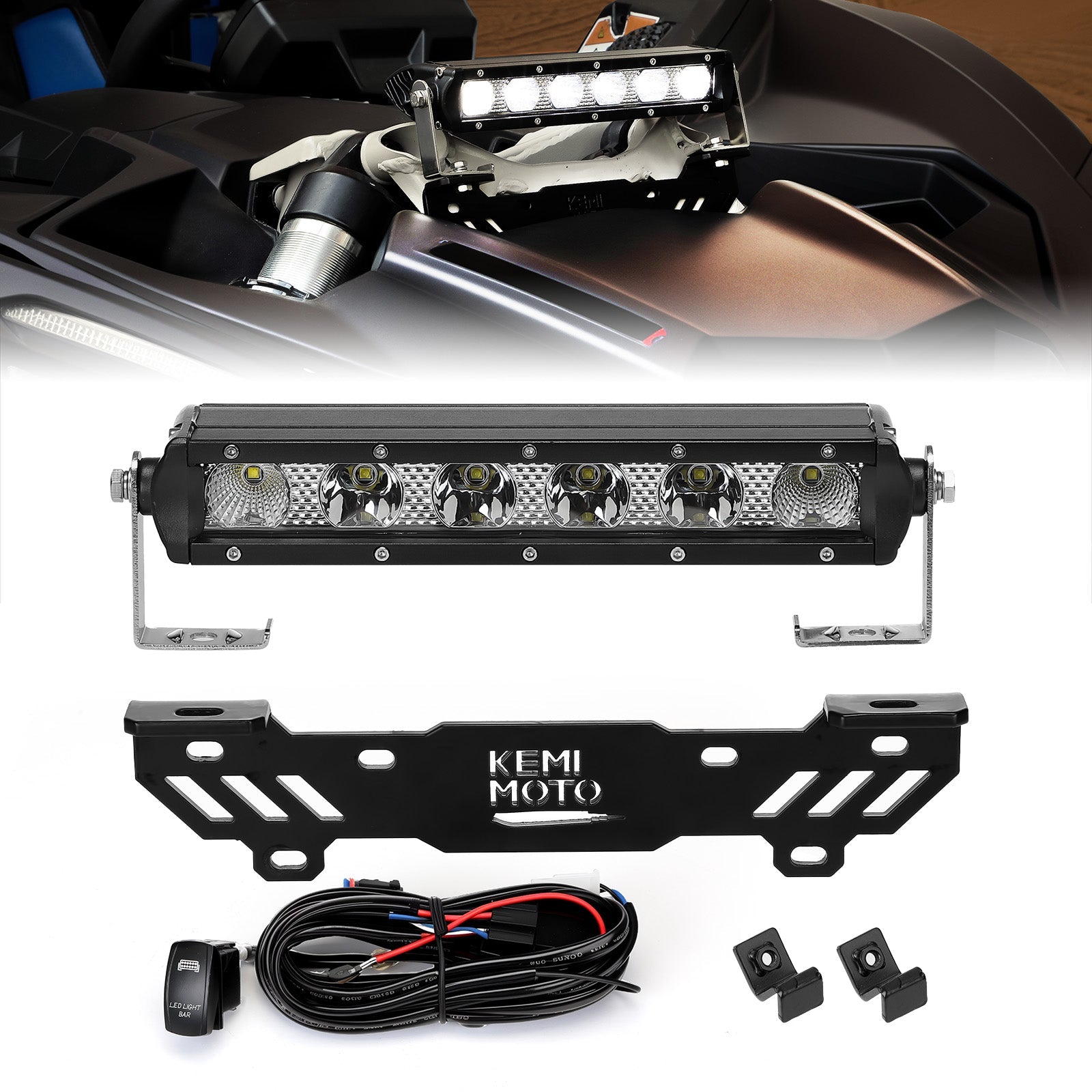 Kemimoto Shock Tower Light Bar for Can‑Am Maverick X3