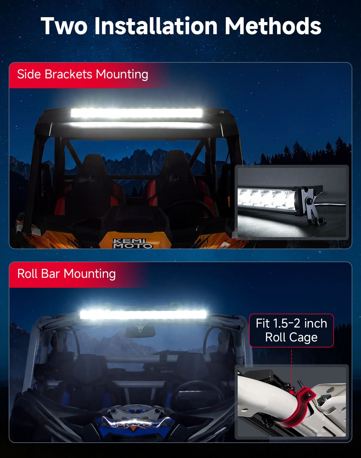 Universal 31" LED Light Bar with White DRL