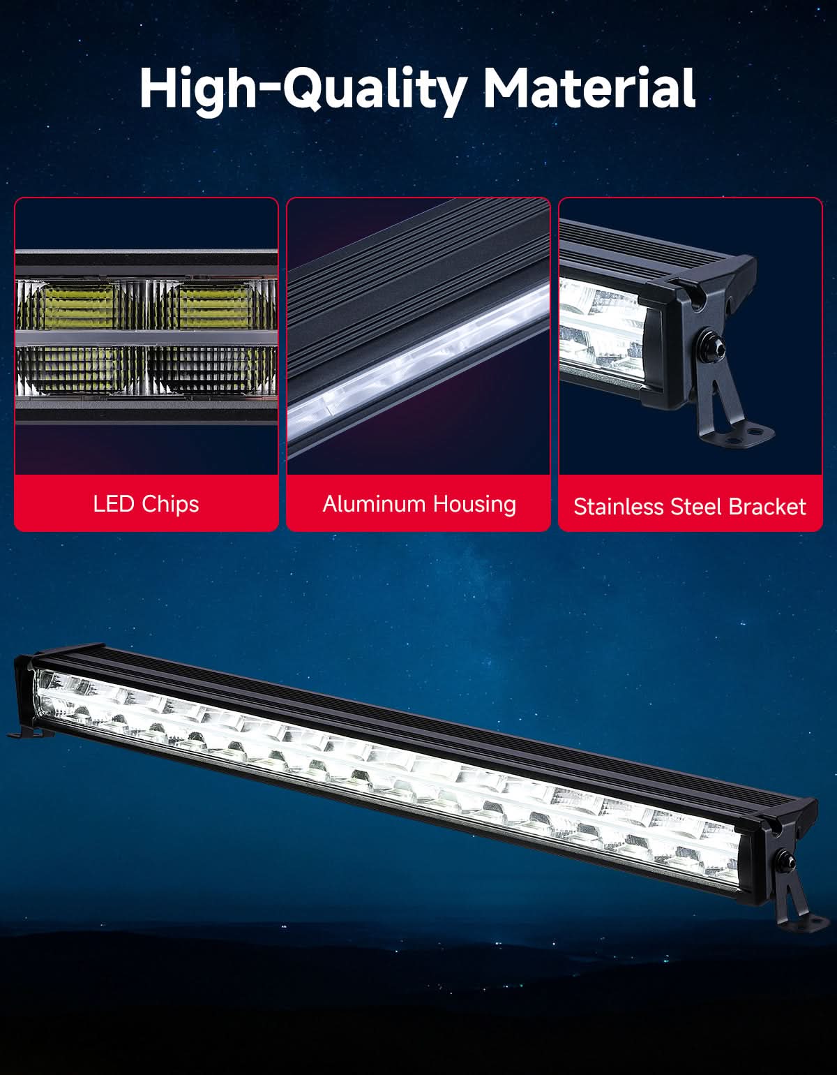 Universal 31" LED Light Bar with White DRL