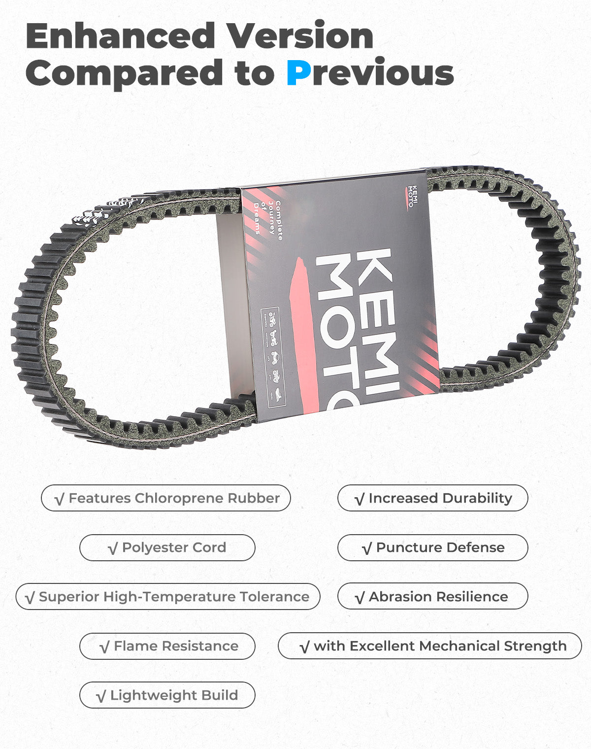 Kemimoto Carbon Drive Belt for Polaris RZR XP 1000