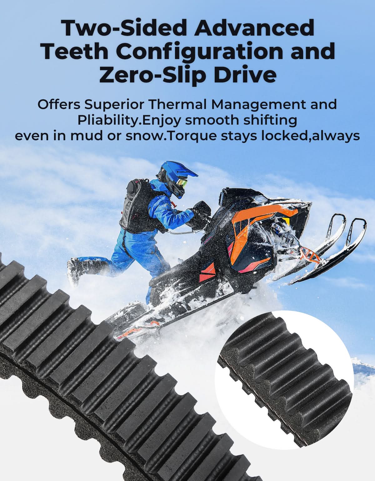 Kemimoto Snowmobile Drive Belt CVT for Polaris 850 RMK Series