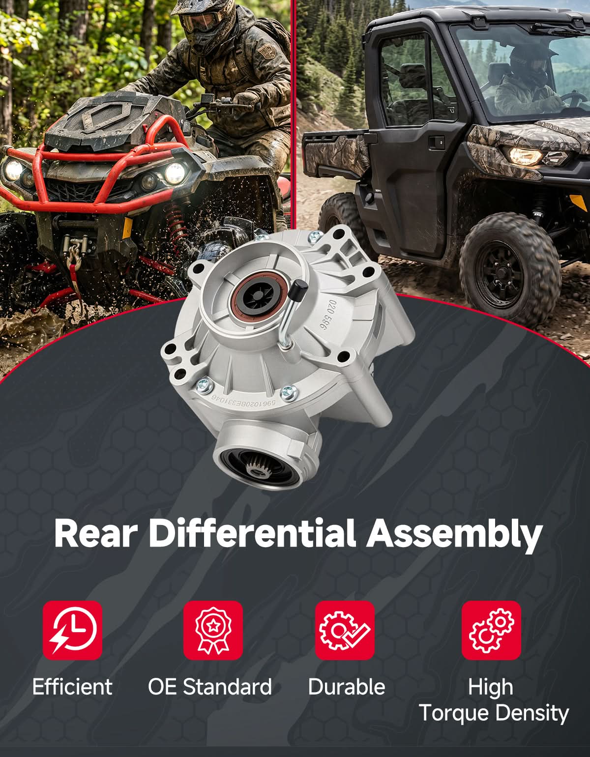 Kemimoto Differential Assembly OEM Replacement for Can‑Am Defender 2017‑2019