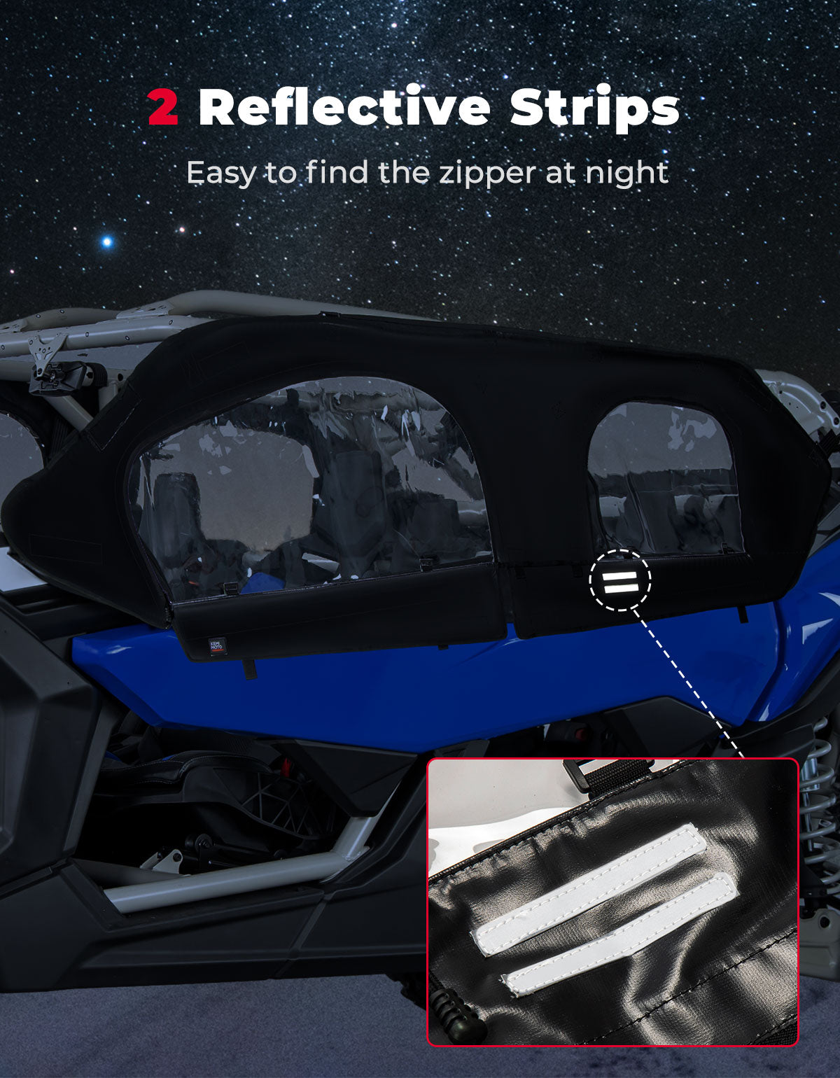 Kemimoto Soft Enclosure Door Inserts for Can‑Am Maverick X3 Max