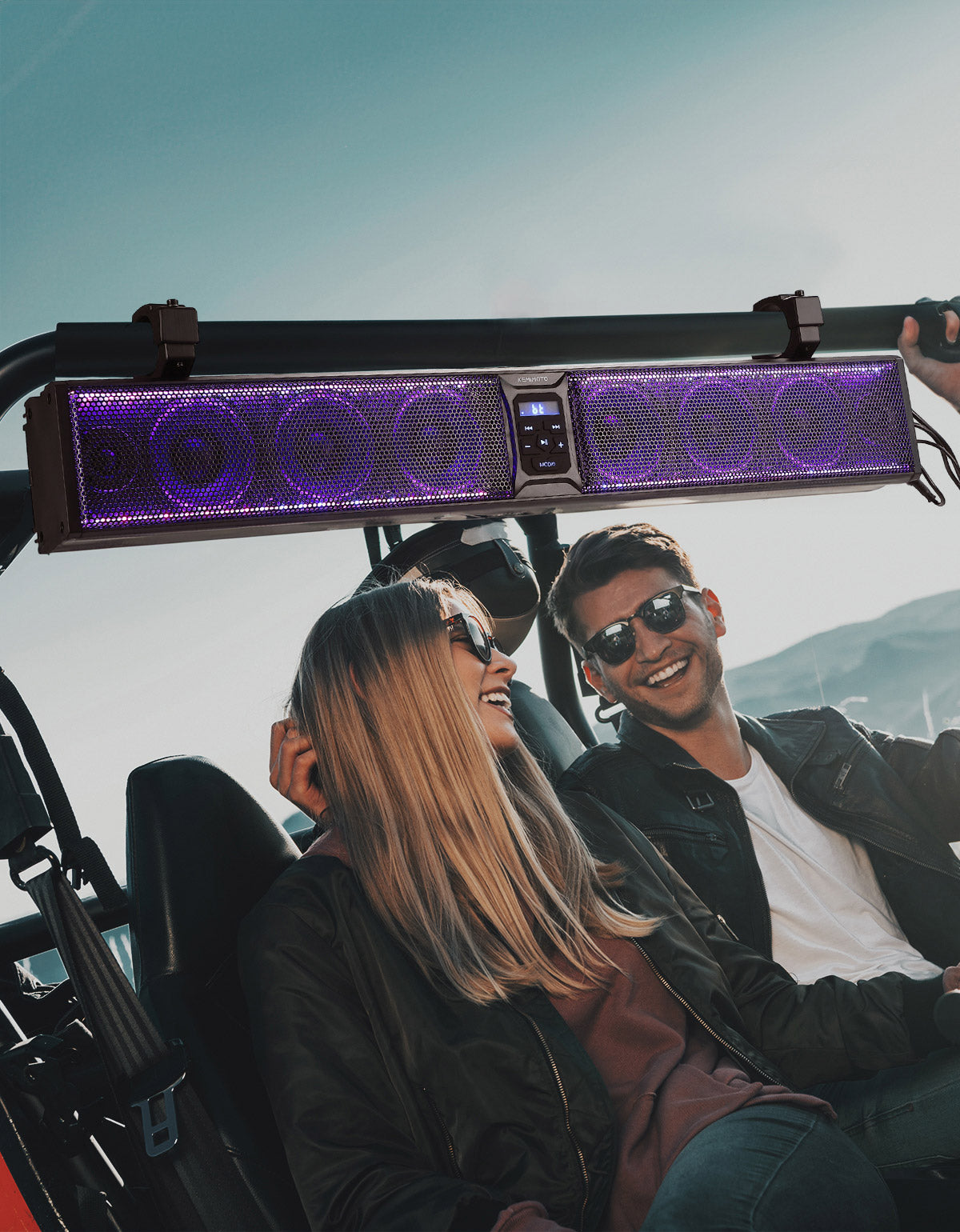 Kemimoto 33" RGB UTV Sound Bar for Can‑Am Maverick X3