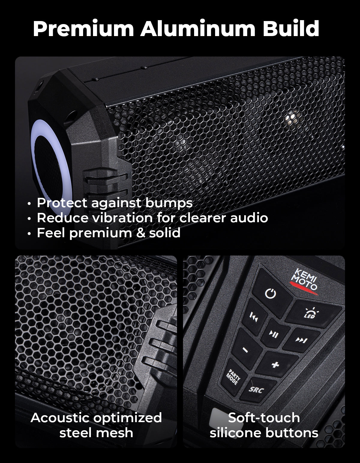 Kemimoto Midnight 80 32-Inch RGB UTV Sound Bar