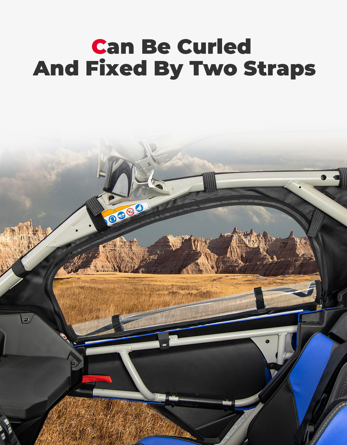 Kemimoto Soft Cab Enclosure Rear Windshield for Can‑Am Maverick X3 MAX