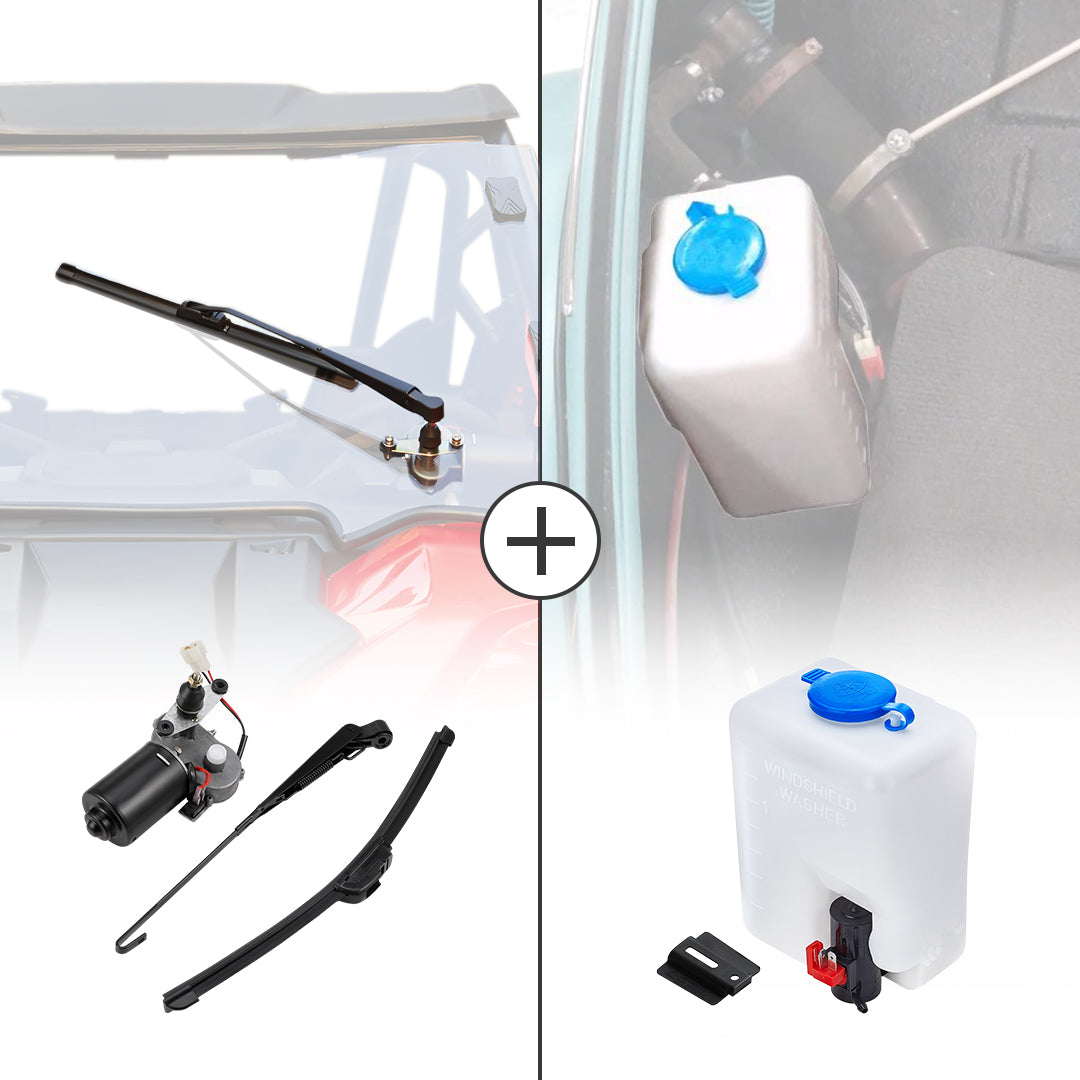 Kemimoto 12V Windshield Wiper Kit 16" for Polaris RZR