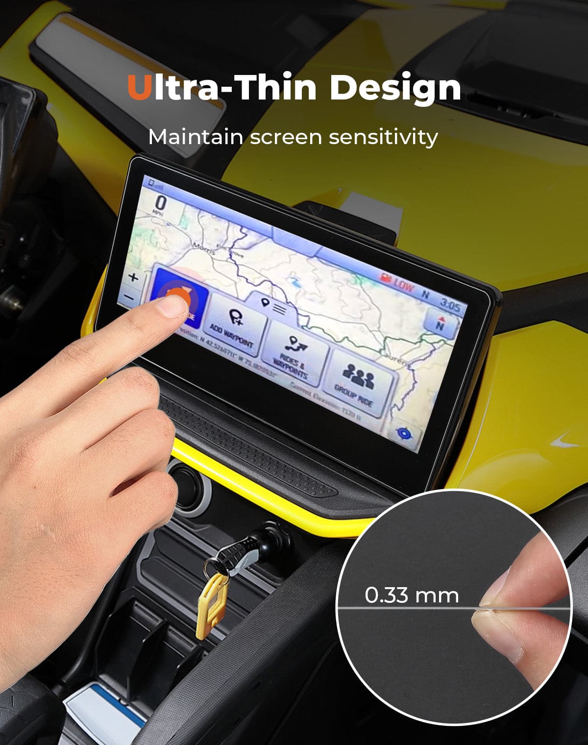 Kemimoto Maverick R Screen Protector 10.5" × 4.9" for Can‑Am