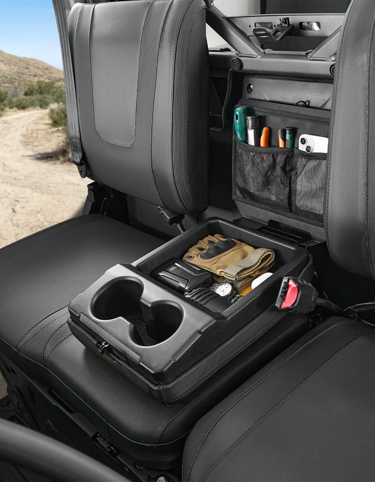 Kemimoto UTV Center Console Cover Rust-Proof Black