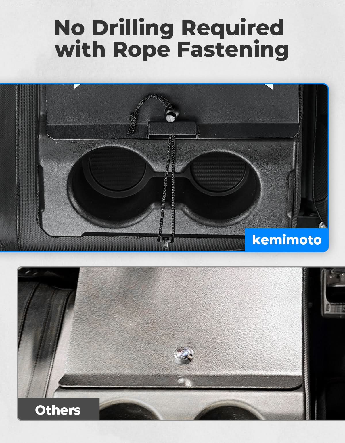 Kemimoto UTV Center Console Cover Rust-Proof Black