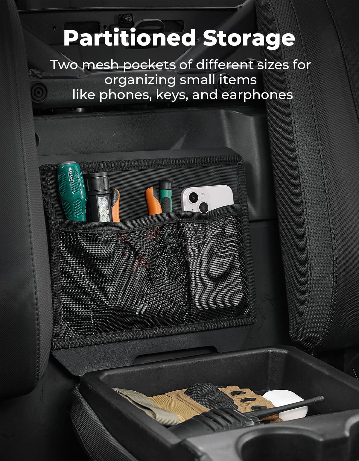 Kemimoto UTV Center Console Cover Rust-Proof Black
