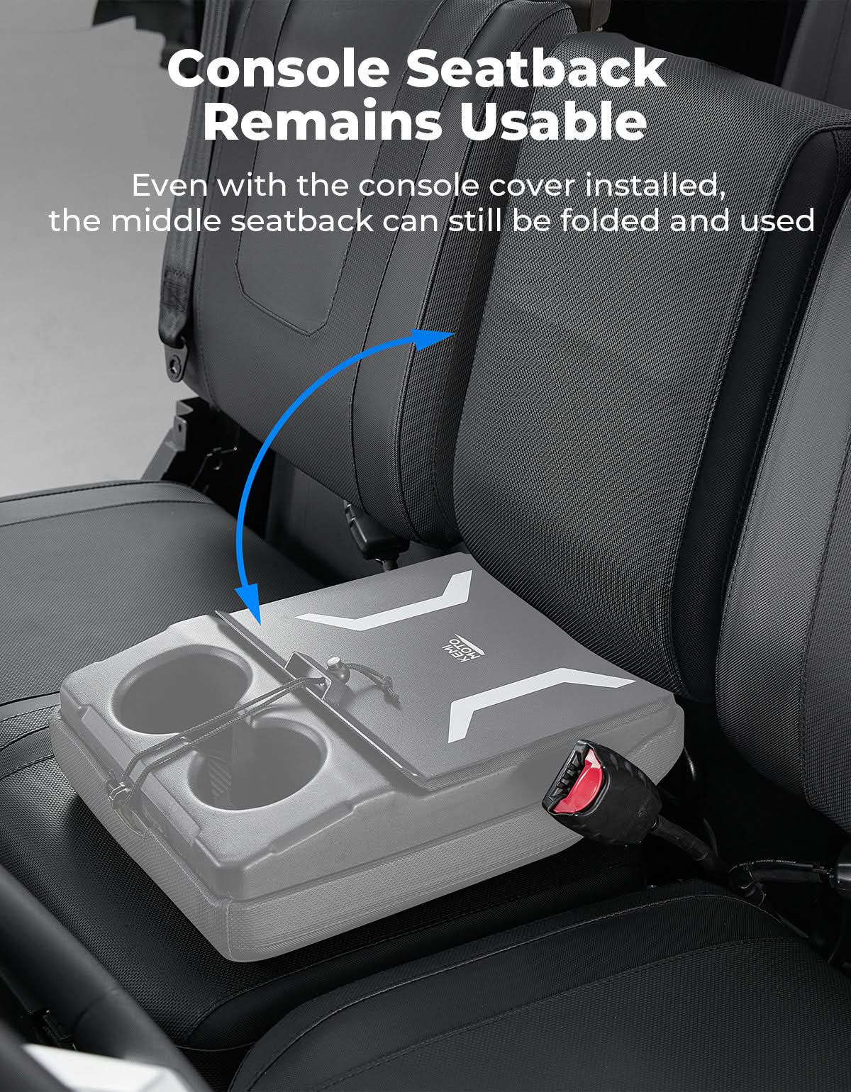 Kemimoto UTV Center Console Cover Rust-Proof Black
