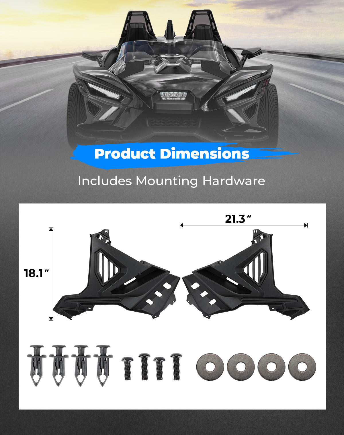 Lower Accent Panel Kit for Polaris Slingshot S/R/SL/SLR/GT