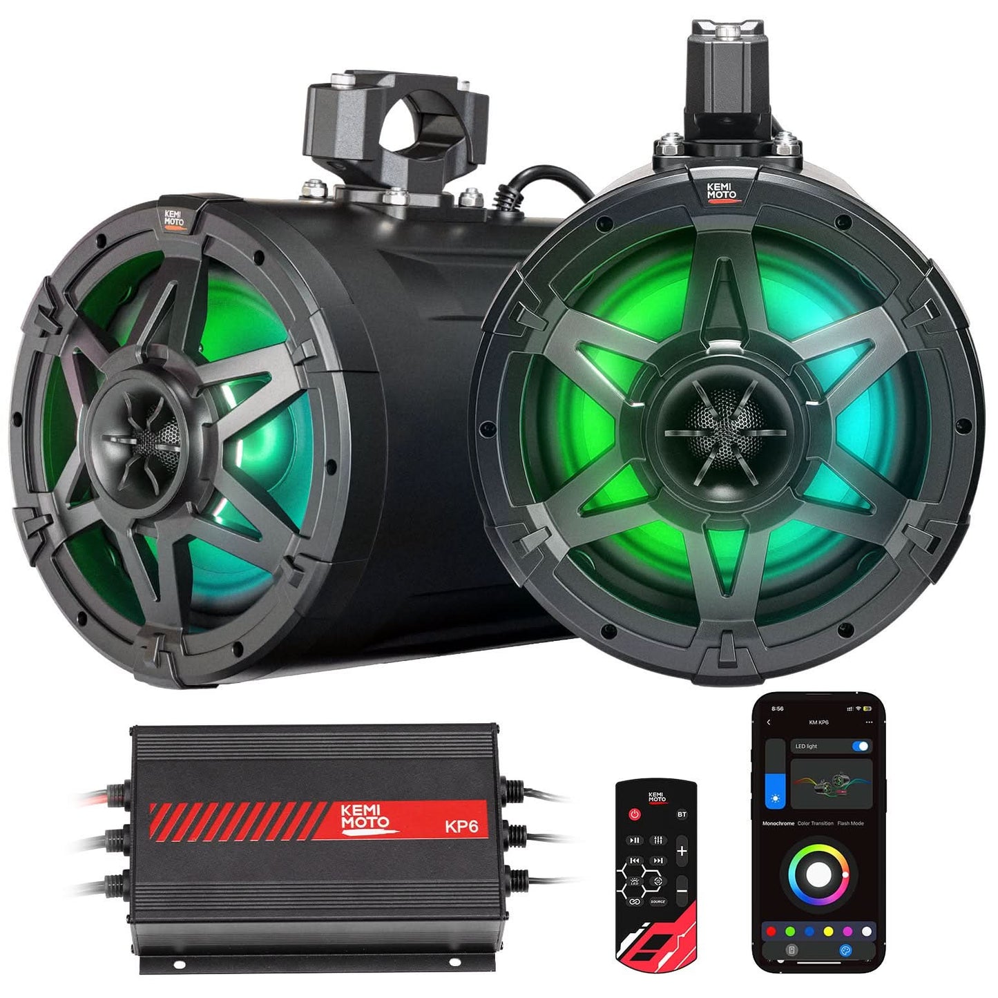 Kemimoto KP6 6.5" Universal Tower Speakers for UTV, ATV, Marine