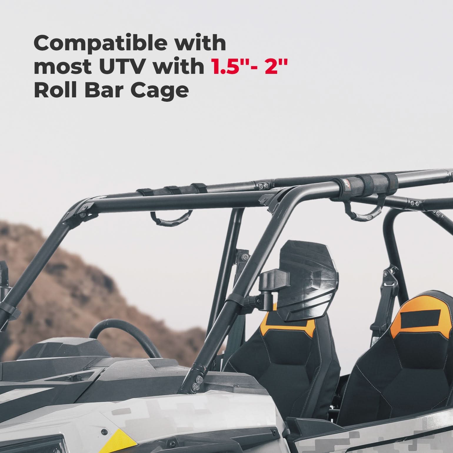 Kemimoto Hard Grip Grab Handles for 1.5–2" Roll Bars