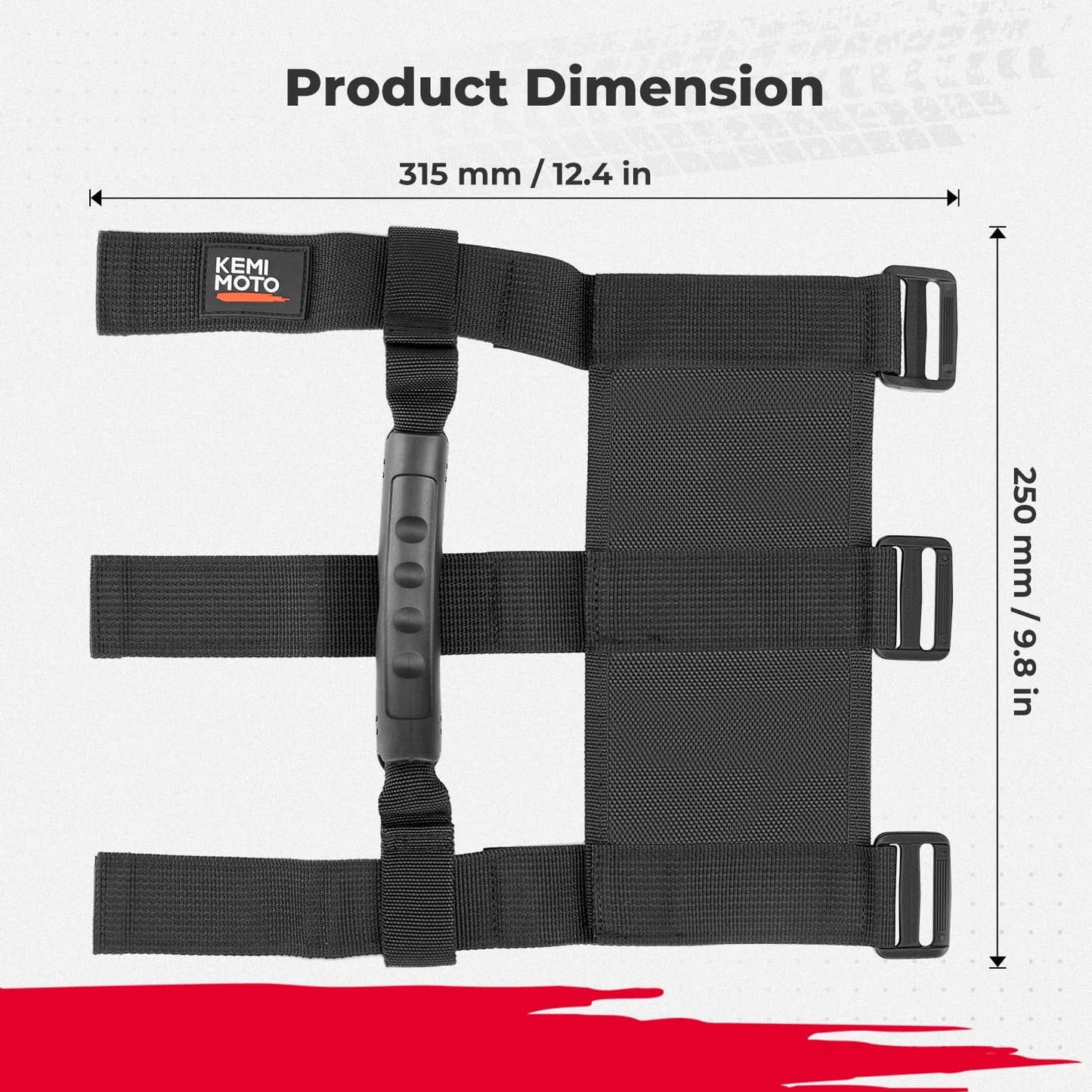 Kemimoto Hard Grip Grab Handles for 1.5–2" Roll Bars