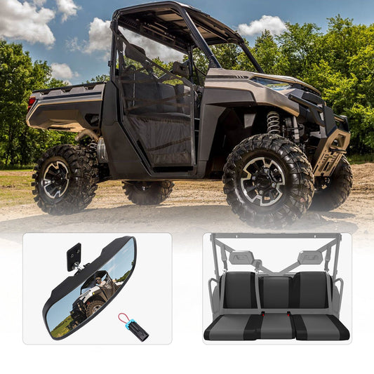 Rear View Mirror & Seat Cover for Polaris Ranger 1000