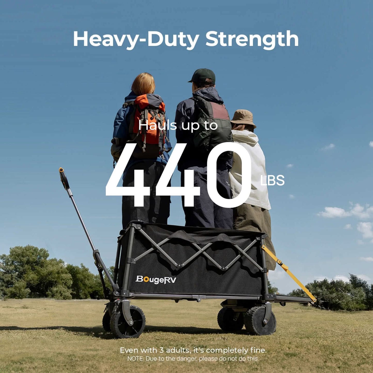 Kemimoto BougeRV Electric Foldable Utility Wagon with Power Bank