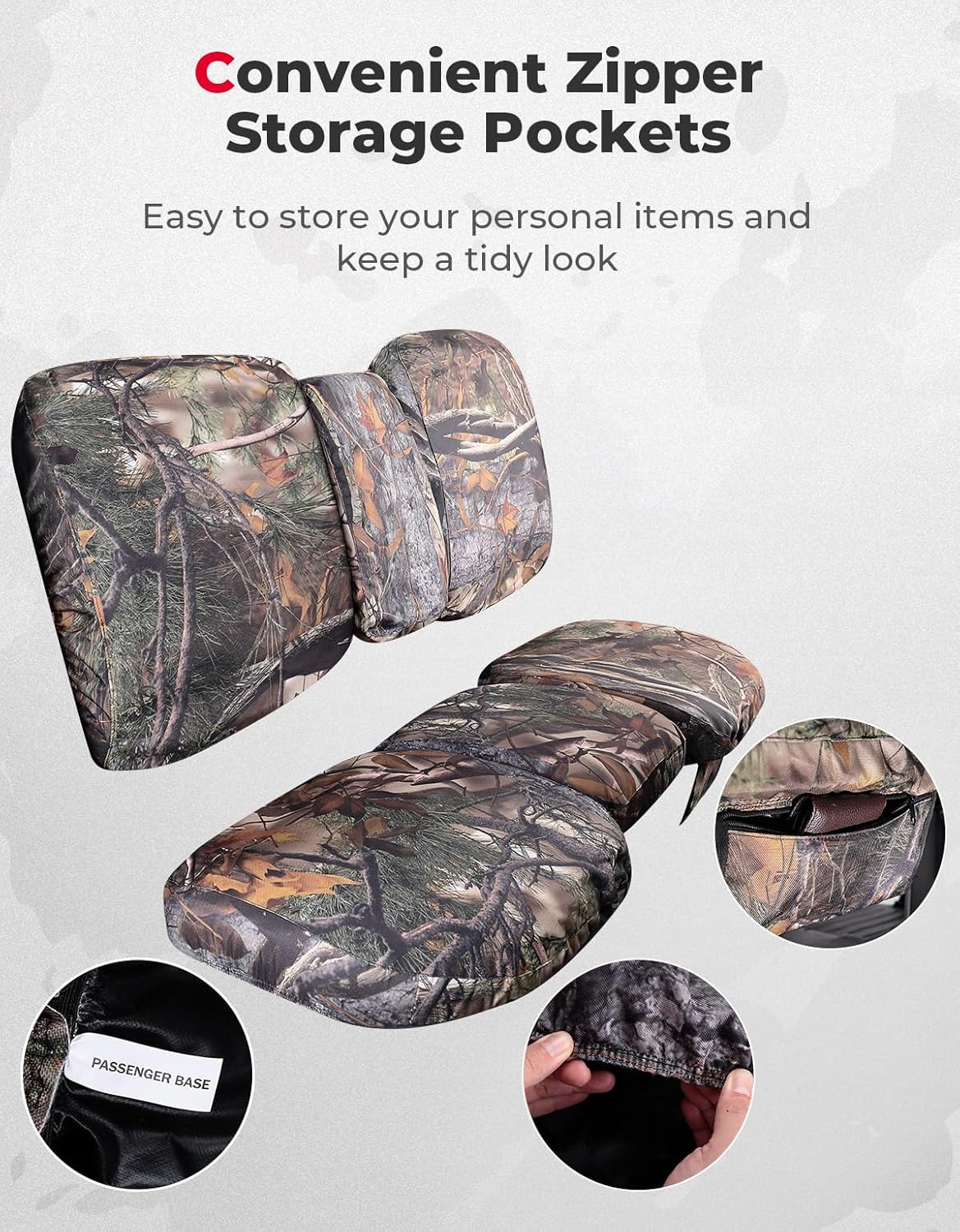 Kemimoto Waterproof Camo Seat Cover for Can‑Am Defender