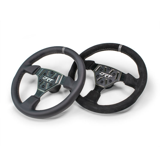 DRT Motorsports 330mm Round Leather/Suede Steering Wheel with Billet Aluminum
