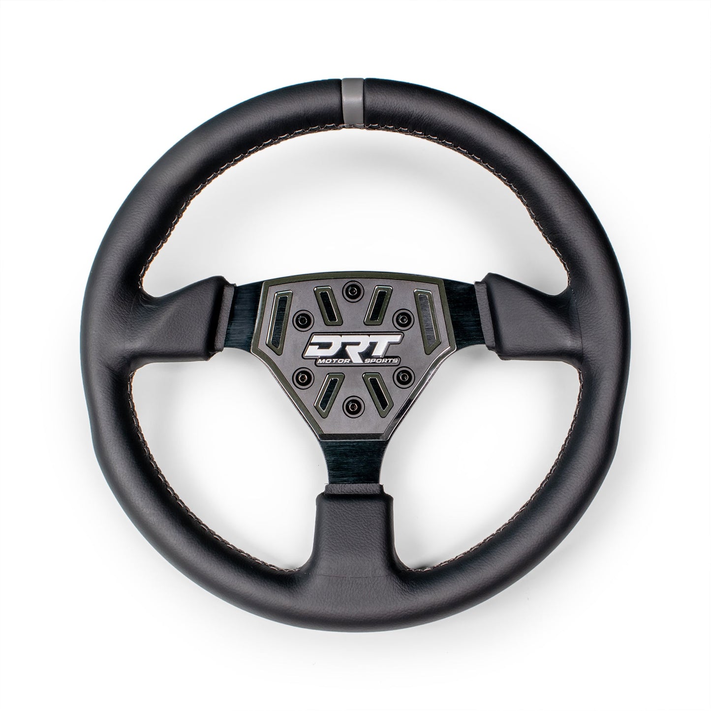 DRT Motorsports 330mm Round Leather/Suede Steering Wheel with Billet Aluminum