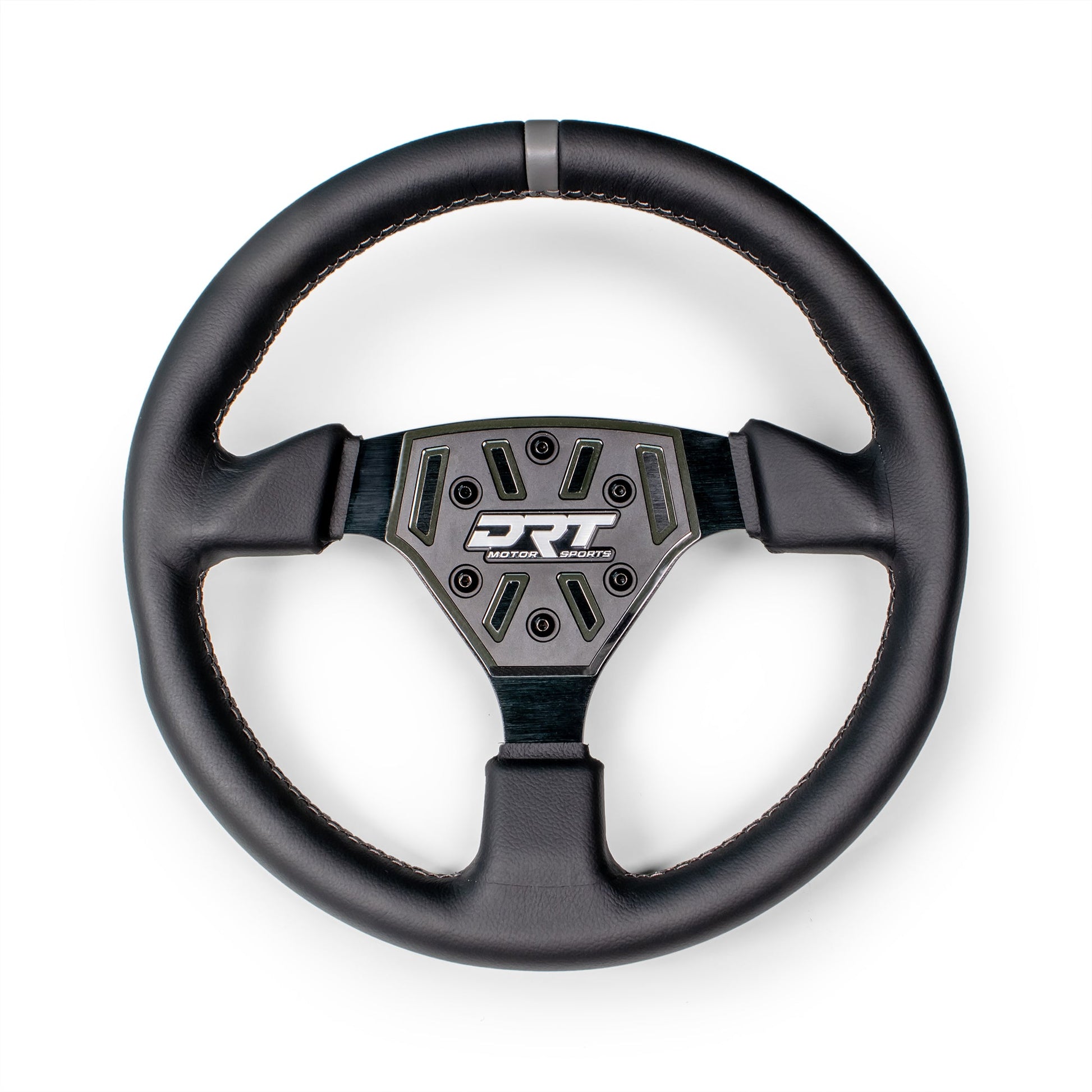 DRT Motorsports 330mm Round Leather/Suede Steering Wheel with Billet Aluminum