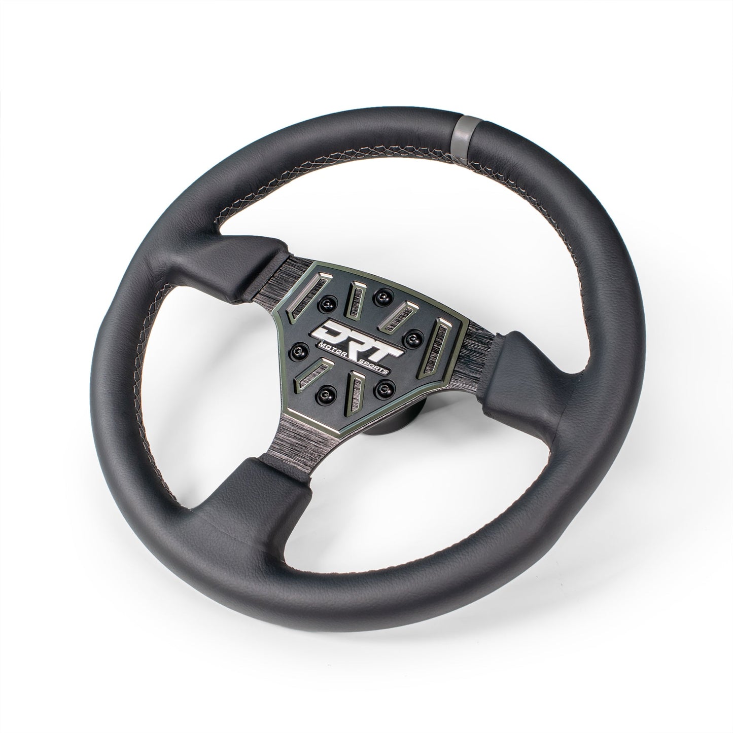 DRT Motorsports 330mm Round Leather/Suede Steering Wheel with Billet Aluminum