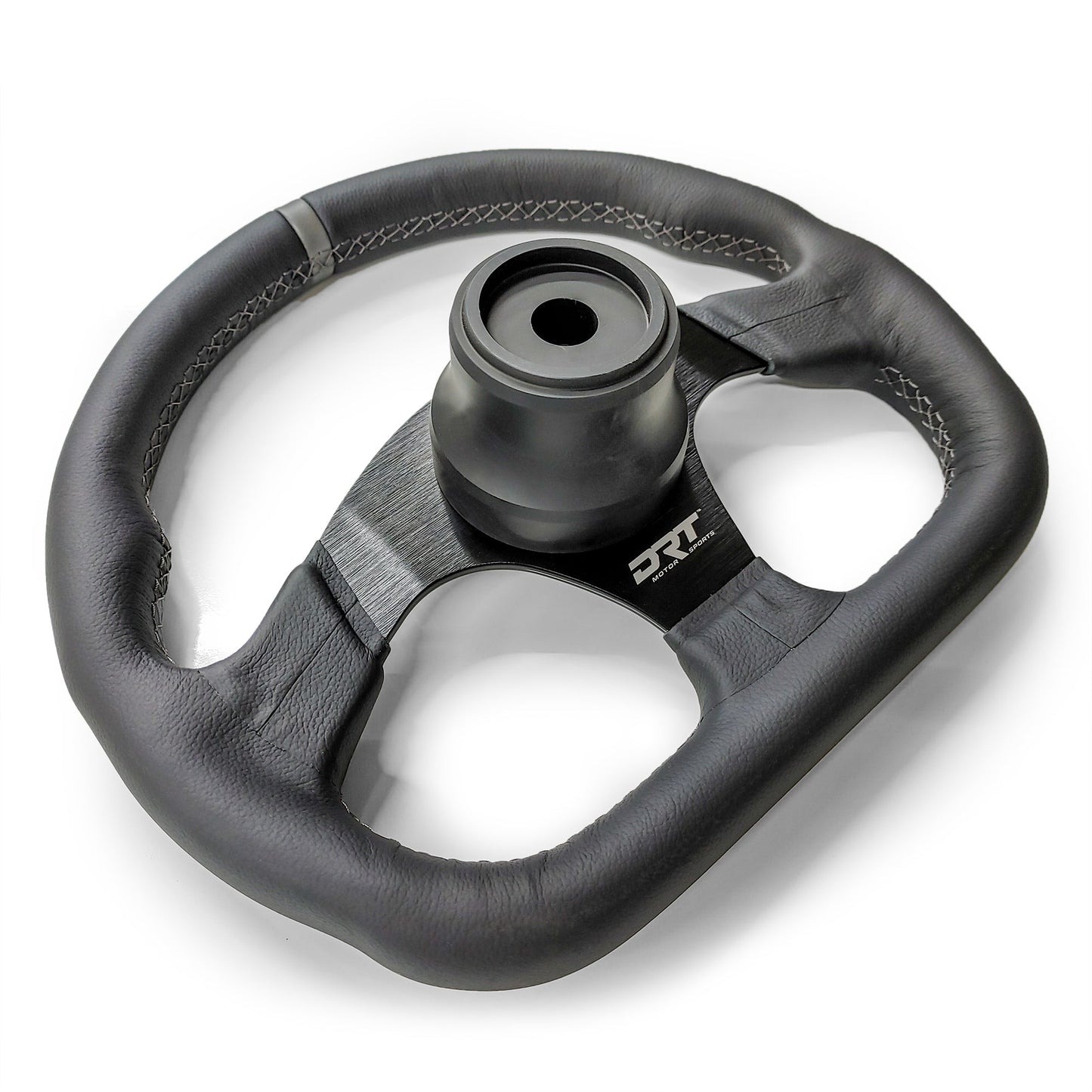 DRT Motorsports 330mm Round Leather/Suede Steering Wheel with Billet Aluminum
