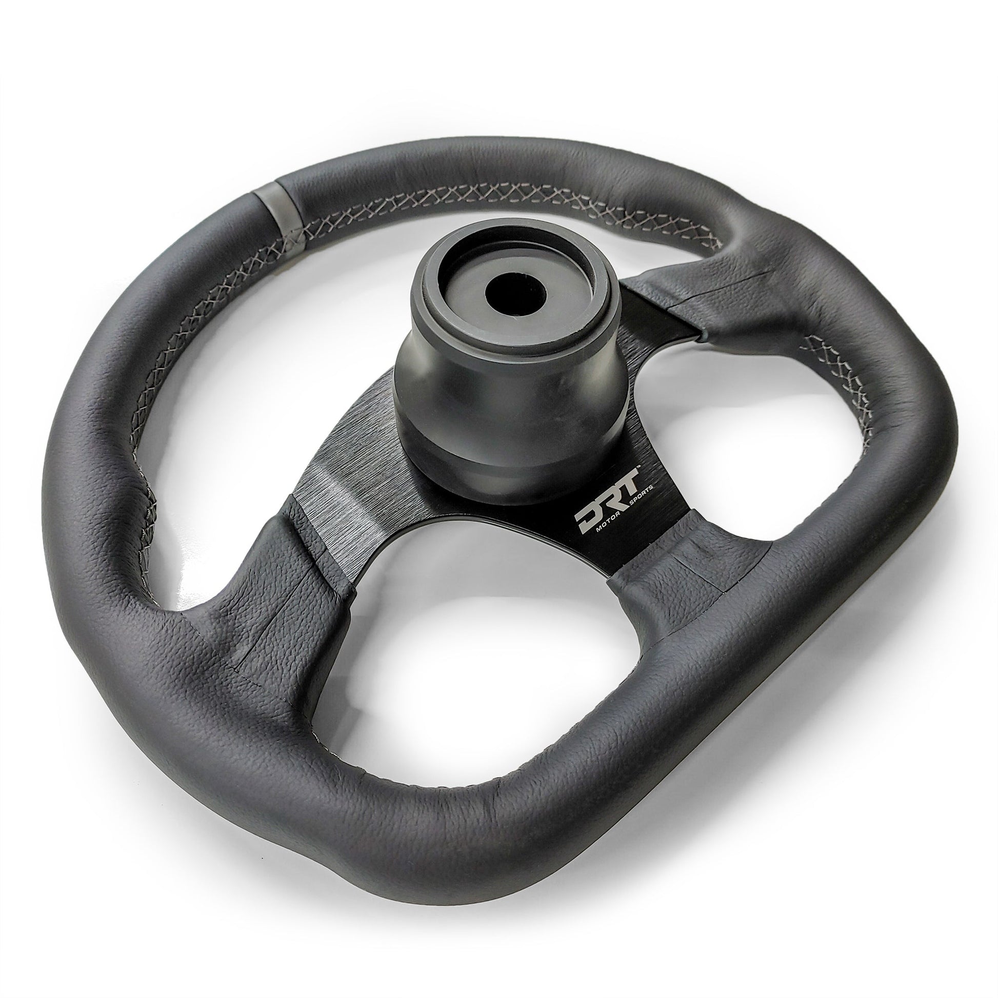 DRT Motorsports 330mm Round Leather/Suede Steering Wheel with Billet Aluminum