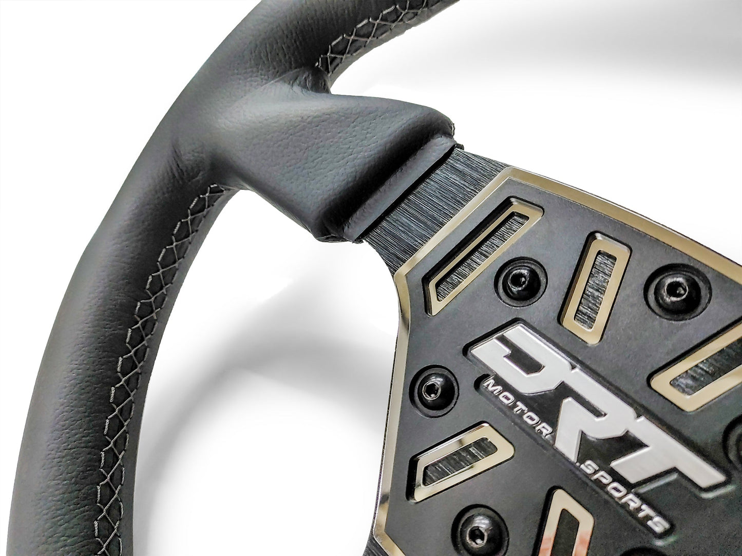 DRT Motorsports 330mm Round Leather/Suede Steering Wheel with Billet Aluminum