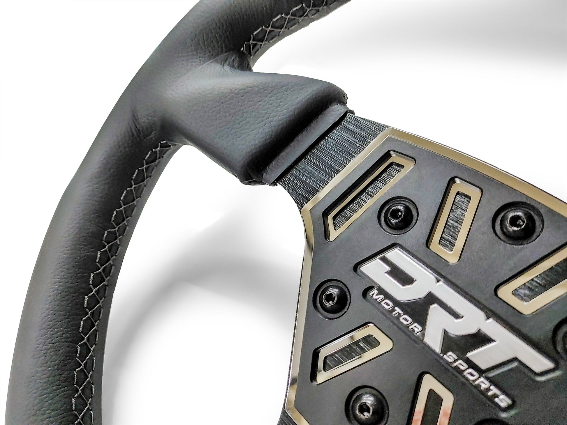 DRT Motorsports 330mm Round Leather/Suede Steering Wheel with Billet Aluminum