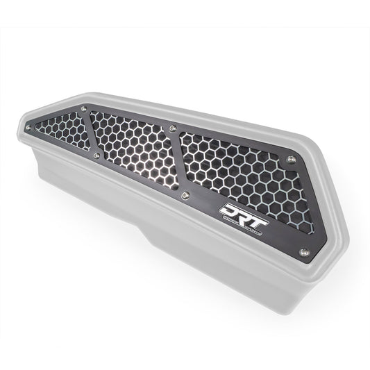 DRT Black/Raw Aluminum Front Intake Cover for Kawasaki KRX1000