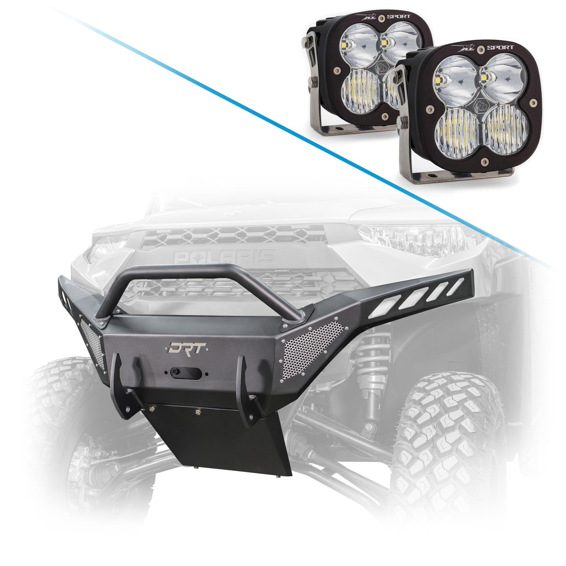 DRT Heavy-Duty Steel Front Winch Bumper for Polaris Ranger XP1000